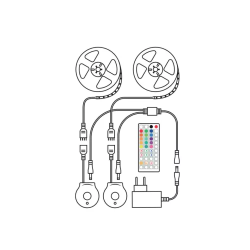 Modee LED Smart (Remote) Szalag 12W IP20 +sensor 2700K+RGB (550 lumen) 2x1,5M