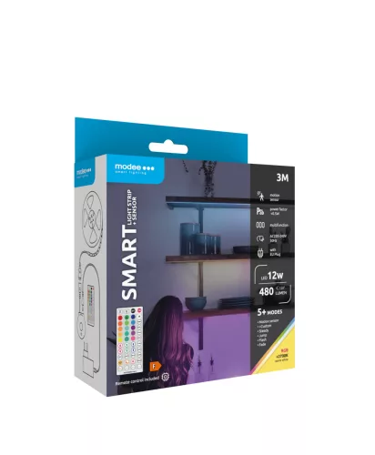 Modee LED Smart (Remote) Szalag 12W IP20 +sensor 2700K+RGB (480 lumen) 3M