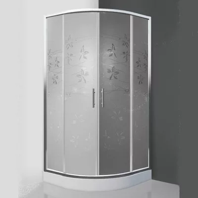 Roltechnik Flower Neo 900 íves zuhanykabin brillant profil flower üveg (N0653)