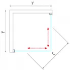 Roltechnik Sundis 80x80 szögletes zuhanykabin brillant profil átlátszó üveg N0778