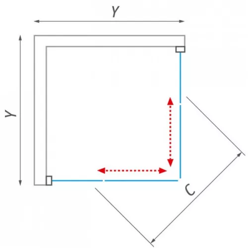 Roltechnik Sundis 80x80 szögletes zuhanykabin brillant profil átlátszó üveg N0778