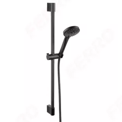   Ferro horn 3 funkciós zuhanyszett zuhanytartó rúddal, fekete (N370BL-B)