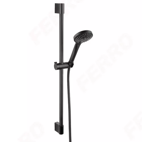 Ferro horn 3 funkciós zuhanyszett zuhanytartó rúddal, fekete (N370BL-B)