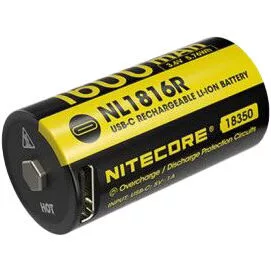 Nitecore Kellék Akkumulátor 18350 NL1816R USB-C tölthető 1600mAh 3,6V B1