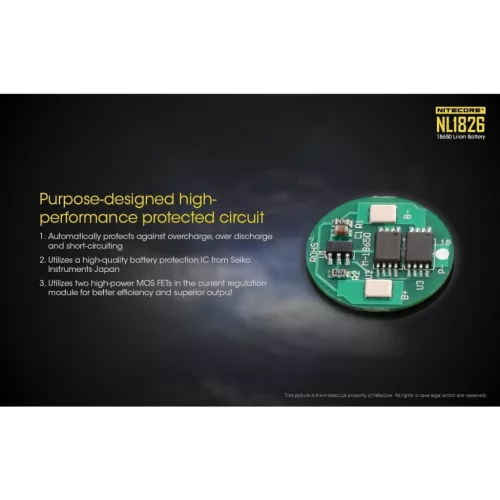 Nitecore Kellék Akkumulátor 18650 NL1826 2600mAh 3,7V B1