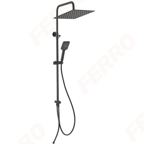 Ferro wizard square pro black zuhanyszett fejzuhannyal fekete (NP48-BL)