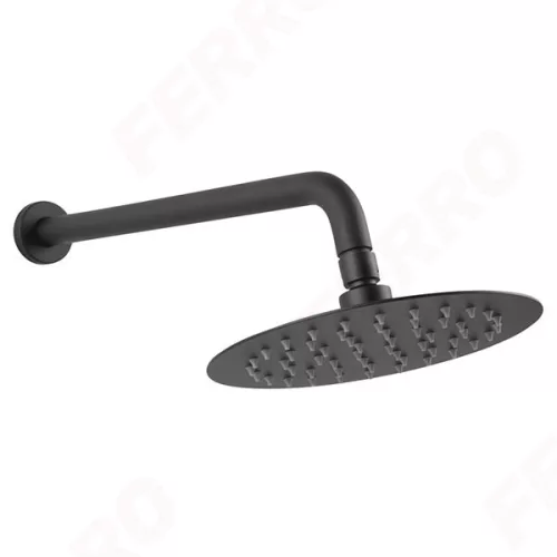 Ferro zuhanykar slimline fejzuhannyal 20 cm fekete (NPT11BL)