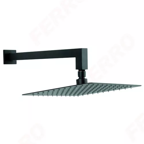 Ferro zuhanykar slimline fejzuhannyal 25x25 cm fekete (NPT14BL)