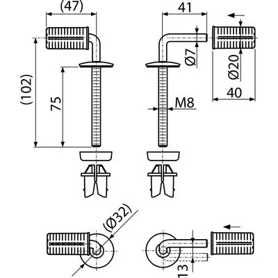 Alcaplast P096 WC zsanér fém (P096)