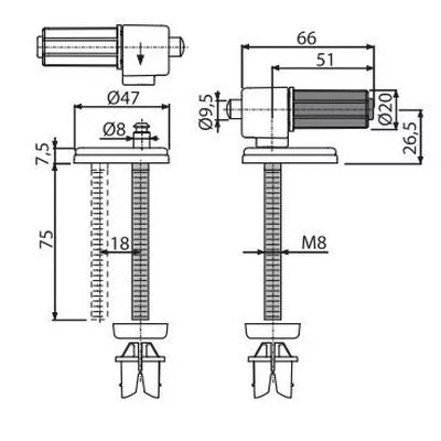 Alcaplast P098 WC Softclose zsanér fém (P098)