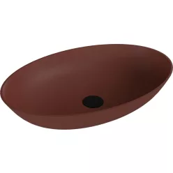 Polysan BANERA OVAL öntöttmárvány mosdó, 60x40cm, matt barna