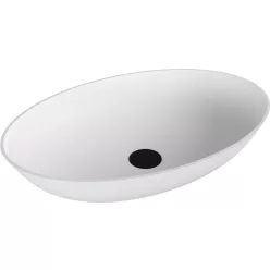 Polysan BANERA OVAL öntöttmárvány mosdó, 60x40cm, matt fehér