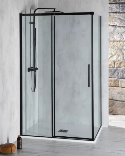 Polysan ALTIS LINE BLACK szögletes zuhanykabin, 1200x900mm, jobbos/balos