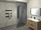 Polysan ARCHITEX LINE rögzítő szett padlóhoz, falhoz, 1615x2600mm, matt fekete