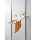 Polysan Walk-in falra szerelhető zuhanypolc törölközőtartóval, 60-140cm, króm