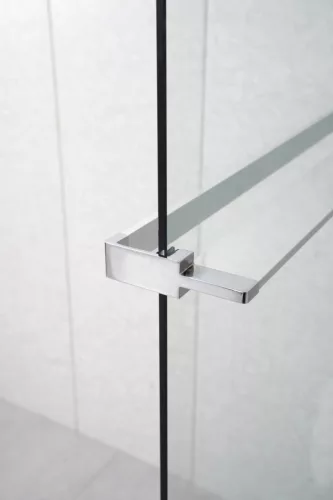 Polysan Walk-in falra szerelhető zuhanypolc törölközőtartóval, 60-140cm, króm