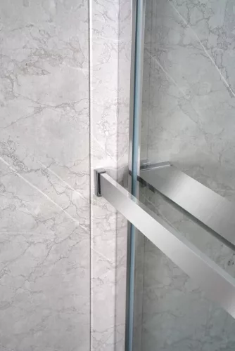 Polysan Walk-in falra szerelhető zuhanypolc törölközőtartóval, 60-140cm, króm