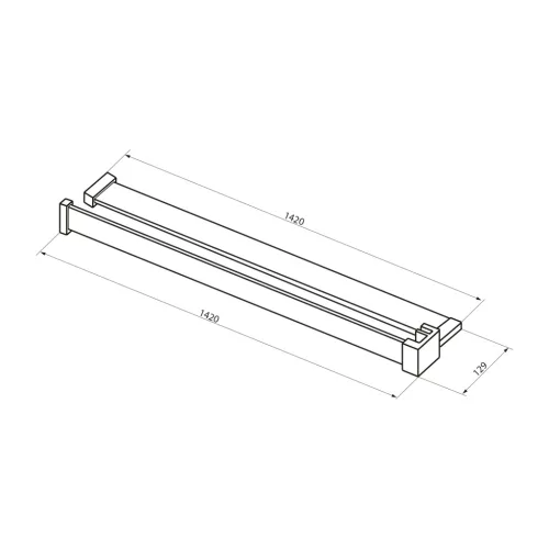 Polysan Walk-in falra szerelhető zuhanypolc törölközőtartóval, 60-140cm, króm