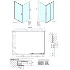 Polysan EASY LINE zuhanyajtó oldalfallal, jobbos/balos, 1000x700mm, transzparent üveg