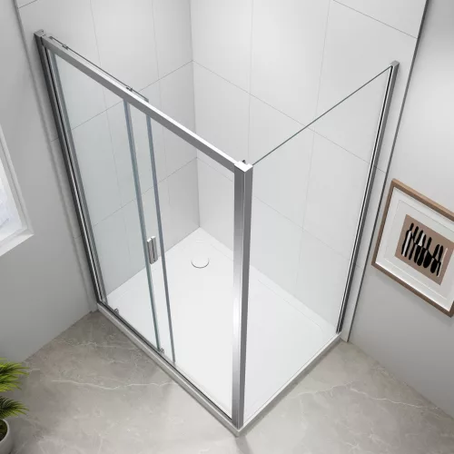 Polysan EASY LINE zuhanyajtó oldalfallal, jobbos/balos, 1100x900mm, transzparent üveg