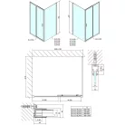 Polysan EASY LINE zuhanyajtó oldalfallal, jobbos/balos, 1100x900mm, transzparent üveg