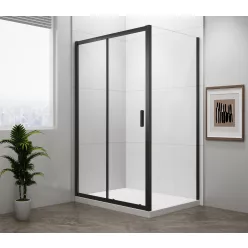 Polysan EASY BLACK zuhanyajtó oldalfallal, 1300x800mm, jobbos/balos
