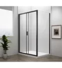 Polysan EASY BLACK zuhanyajtó oldalfallal, 1300x800mm, jobbos/balos