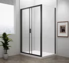 Polysan EASY BLACK zuhanyajtó oldalfallal, 1300x800mm, jobbos/balos