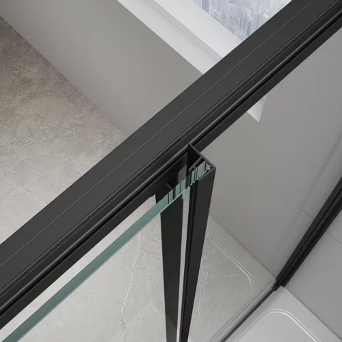 Polysan EASY BLACK zuhanyajtó oldalfallal, 1300x800mm, jobbos/balos