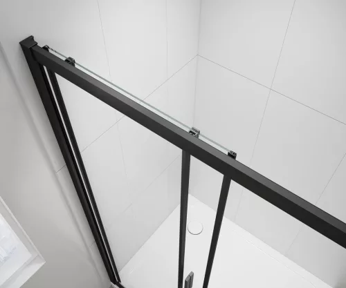 Polysan EASY BLACK zuhanyajtó oldalfallal, 1300x800mm, jobbos/balos