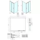 Polysan EASY LINE zuhanyajtó oldalfallal, jobbos/balos, 1300x900mm, transzparent üveg