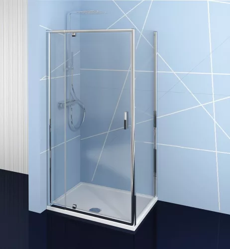 Polysan EASY LINE nyílóajtó oldalfallal, jobbos/balos, 900-1000x900mm, transzparent üveg