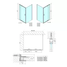 Polysan EASY LINE nyílóajtó oldalfallal, jobbos/balos, 900-1000x900mm, transzparent üveg