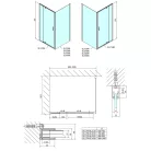 Polysan EASY LINE nyílóajtó oldalfallal, jobbos/balos, 900-1000x900mm, BRICK üveg