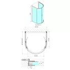Polysan EASY LINE félköríves zuhanykabin, 1000x1000mm, transzparent üveg