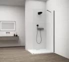 Polysan ESCA GUN METAL Walk-in zuhanyfal, falra szerelhető, transzparent üveg, 1100mm