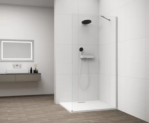 Polysan ESCA CHROME Walk-in zuhanyfal, falra szerelhető, transzparent üveg, 1200mm