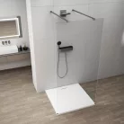 Polysan ESCA GUN METAL Walk-in zuhanyfal, szabadon álló, transzparent üveg, 1200mm