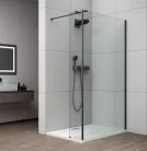 POLYSAN ESCA BLACK MATT Walk-in zuhanyfal kiegészítő oldalfallal, 1200mm, kieg.: 285mm, transzparent üveg