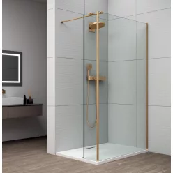 POLYSAN ESCA GOLD MATT Walk-in zuhanyfal kiegészítő oldalfallal, 1200mm, kieg.: 285mm, transzparent üveg