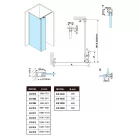 POLYSAN ESCA GOLD MATT Walk-in zuhanyfal kiegészítő oldalfallal, 1200mm, kieg.: 485mm, transzparent üveg