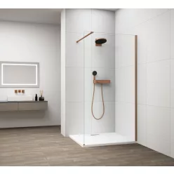 Polysan ESCA COPPER MATT Walk-in zuhanyfal, falra szerelhető, transzparent üveg, 1300mm