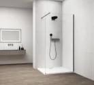 Polysan ESCA GUN METAL Walk-in zuhanyfal, falra szerelhető, transzparent üveg, 1300mm
