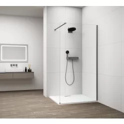 Polysan ESCA GUN METAL Walk-in zuhanyfal, falra szerelhető, transzparent üveg, 1300mm