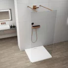 Polysan ESCA COPPER MATT Walk-in zuhanyfal, szabadon álló, transzparent üveg, 1400mm