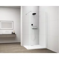 Polysan ESCA WHITE MATT Walk-in zuhanyfal, falra szerelhető, transzparent üveg, 1500mm