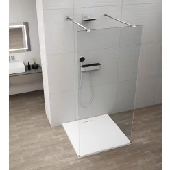 Polysan ESCA CHROME Walk-in zuhanyfal, szabadonálló, transzparent üveg, 1500mm