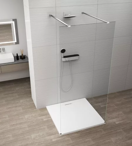 Polysan ESCA CHROME Walk-in zuhanyfal, szabadonálló, transzparent üveg, 1500mm
