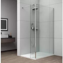 POLYSAN ESCA CHROM Walk-in zuhanyfal kiegészítő oldalfallal, 1500mm, kieg.: 285mm, transzparent üveg