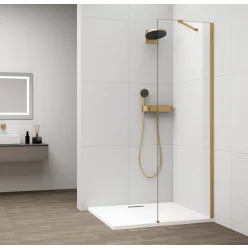 Polysan ESCA GOLD MATT Walk-in zuhanyfal, falra szerelhető, transzparent üveg, 300mm